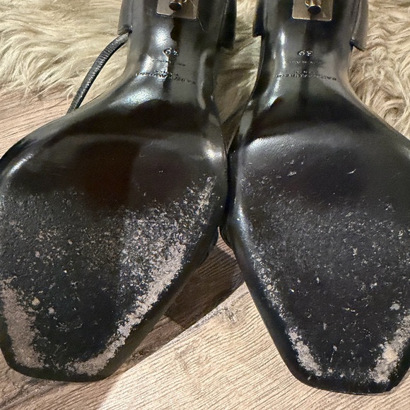 Saint Laurent Black Strappy Heels - Picture 2 of 3